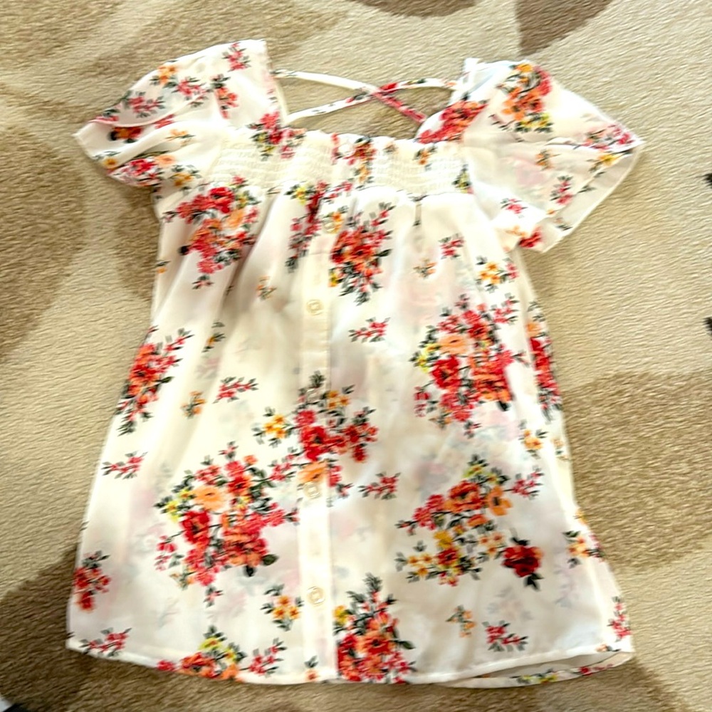 White Floral Shirt for girls